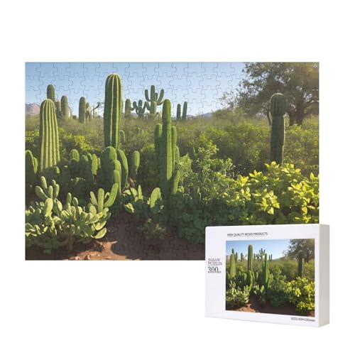 Phayah Grüner Kaktus-Puzzle, 300 Teile für Puzzle, Holzpuzzle für Familie, Freunde, Heimdekoration, Wandkunst, 15,7 x 27,9 cm Phayah Grüner Kaktus-Puzzle, 300 Teile für Puzzle, Holzpuzzle für Familie, Freunde, Heimdekoration, Wandkunst, 15,7 x 27,9 cm von PHAYAH