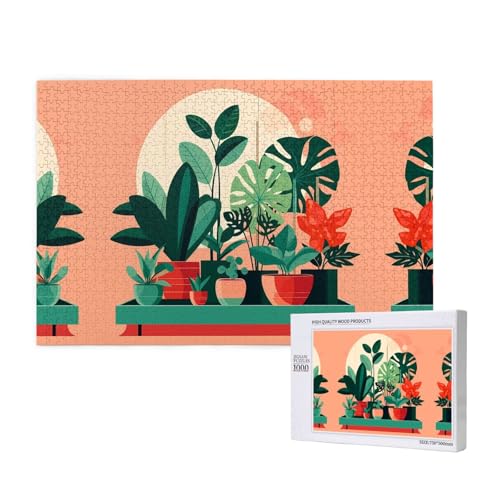 Phayah Grünpflanzen-Puzzle für Erwachsene, 1000 Teile, Heimdekoration, Geburtstagsparty für Männer und Frauen, 29,5 x 50 cm von PHAYAH