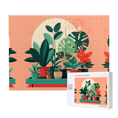 Phayah Grünpflanzen-Puzzles für Erwachsene, 500 Teile, Heimdekoration, Geburtstagsparty für Männer und Frauen, 50 x 38 cm von PHAYAH