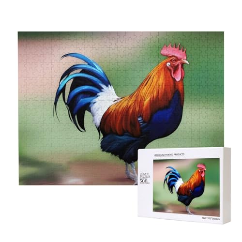 Phayah Hahn Vogel Poattr Puzzles 500 Teile für Puzzle Holzpuzzle für Familie Freunde Heimdekoration Wandkunst 50,4 x 38,1 cm Phayah Hahn Vogel Poattr Puzzles 500 Teile für Puzzle Holzpuzzle für Familie Freunde Heimdekoration Wandkunst 50,4 x 38,1 cm von PHAYAH