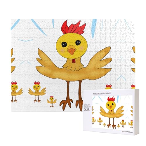 Phayah Hahn im Quadrat Puzzles für Erwachsene 500 Teile Kinder Intelligenz Entwicklung Spielzeug 20,4 x 38,1 cm von PHAYAH