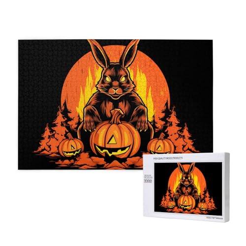 Phayah Halloween-Hasen-Muster, Puzzle, einzigartiges Puzzle, Wandkunst, Bild für Heimdekoration, 1000 Stück von PHAYAH