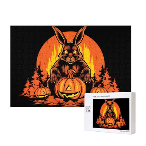 Phayah Halloween-Hasen-Muster, Puzzle, einzigartiges Puzzle, Wandkunst, Bild für Heimdekoration, 300 Stück von PHAYAH