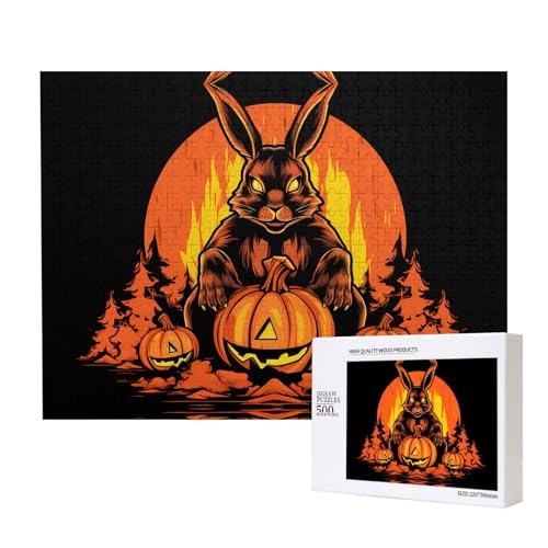 Phayah Halloween-Hasen-Muster, Puzzle, einzigartiges Puzzle, Wandkunst-Bild für Heimdekoration, 500 Stück von PHAYAH