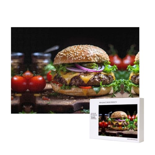 Phayah Hamburger-Puzzle, 300 Teile für Puzzle, Holzpuzzle für Familie, Freunde, Heimdekoration, Wandkunst, 39 x 27 cm Phayah Hamburger-Puzzle, 300 Teile für Puzzle, Holzpuzzle für Familie, Freunde, Heimdekoration, Wandkunst, 39 x 27 cm von PHAYAH