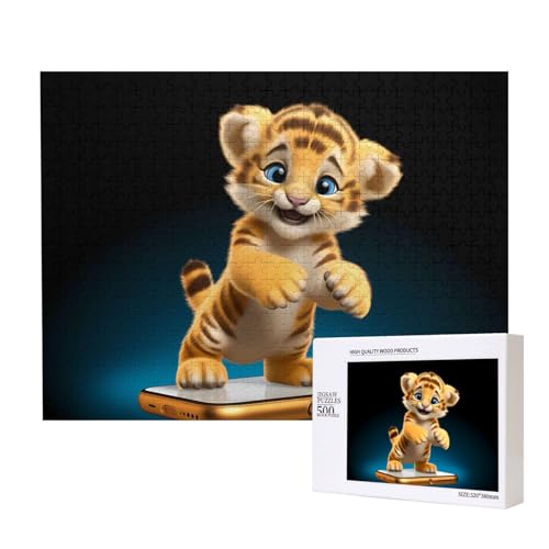 Phayah Handy-Puzzle, Motiv: Tiger, einzigartiges Puzzle, Wandkunst, Bild für Heimdekoration, 500 Stück von PHAYAH