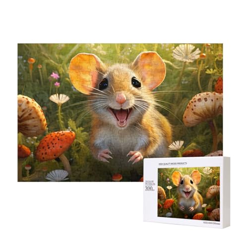 Phayah Happy Mouse Puzzles 300 Teile für Puzzle, Holzpuzzle für Familie und Freunde, Heimdekoration, Wandkunst, 39,9 x 27,9 cm Phayah Happy Mouse Puzzles 300 Teile für Puzzle, Holzpuzzle für Familie und Freunde, Heimdekoration, Wandkunst, 39,9 x 27,9 cm von PHAYAH