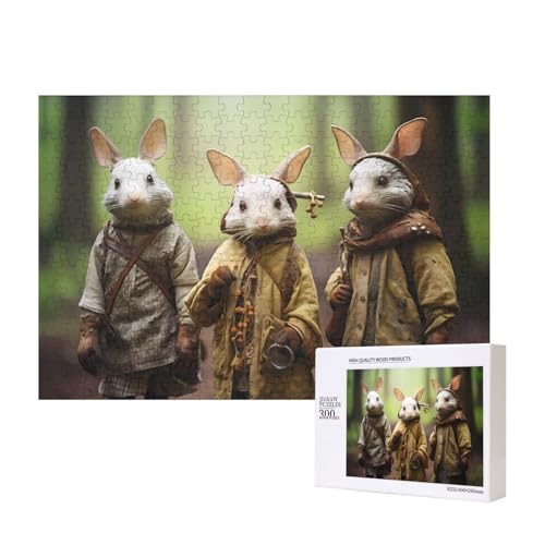 Phayah Hasen-Anthropomorphisierungspuzzle, 300 Teile, für Puzzle, Holzpuzzle für Familie, Freunde, Heimdekoration, Wandkunst, 39 x 27 cm Phayah Hasen-Anthropomorphisierungspuzzle, 300 Teile, für Puzzle, Holzpuzzle für Familie, Freunde, Heimdekoration, Wandkunst, 39 x 27 cm von PHAYAH