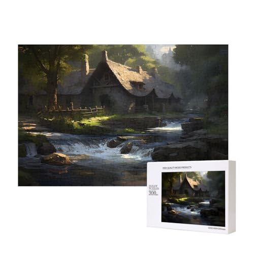 Phayah Haus mit fließendem Wasser, Puzzle, 300 Teile, Holzpuzzle für Familie, Freunde, Heimdekoration, Wandkunst, 39 x 27 cm Phayah Haus mit fließendem Wasser, Puzzle, 300 Teile, Holzpuzzle für Familie, Freunde, Heimdekoration, Wandkunst, 39 x 27 cm von PHAYAH