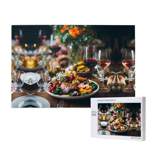 Phayah Hearty Meal Puzzles 1000 Teile für Puzzle, Holzpuzzle für Familie, Freunde, Heimdekoration, Wandkunst, 75 x 50 cm Phayah Hearty Meal Puzzles 1000 Teile für Puzzle, Holzpuzzle für Familie, Freunde, Heimdekoration, Wandkunst, 75 x 50 cm von PHAYAH