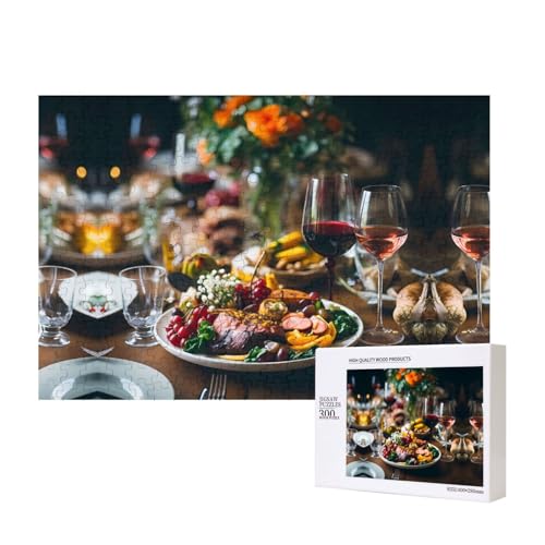 Phayah Hearty Meal Puzzles 300 Teile für Puzzle, Holzpuzzle für Familie und Freunde, Heimdekoration, Wandkunst, 39,9 x 27,9 cm Phayah Hearty Meal Puzzles 300 Teile für Puzzle, Holzpuzzle für Familie und Freunde, Heimdekoration, Wandkunst, 39,9 x 27,9 cm von PHAYAH