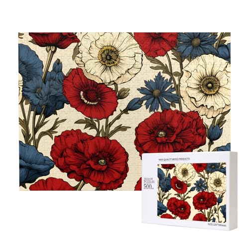 Phayah Helle Gerbera-Muster, Puzzle, einzigartiges Puzzle, Wandkunst, Bild für Heimdekoration, 500 Stück von PHAYAH
