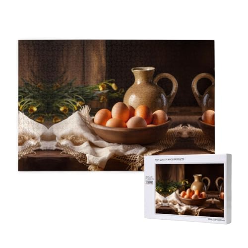 Phayah Hen Egg Puzzles 1000 Teile für Puzzle, Holzpuzzle für Familie, Freunde, Heimdekoration, Wandkunst, 75 x 50 cm Phayah Hen Egg Puzzles 1000 Teile für Puzzle, Holzpuzzle für Familie, Freunde, Heimdekoration, Wandkunst, 75 x 50 cm von PHAYAH