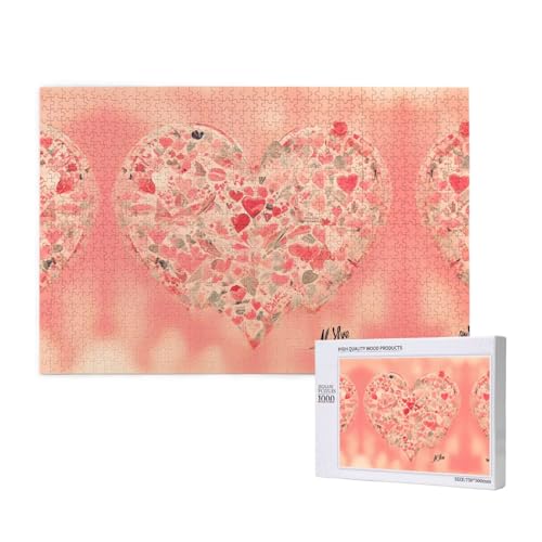Phayah Herz-Blumen-Puzzles für Erwachsene, 1000 Teile, Heimdekoration, Geburtstagsparty für Männer und Frauen, 29,5 x 19,7 cm Phayah Herz-Blumen-Puzzles für Erwachsene, 1000 Teile, Heimdekoration, Geburtstagsparty für Männer und Frauen, 29,5 x 19,7 cm von PHAYAH