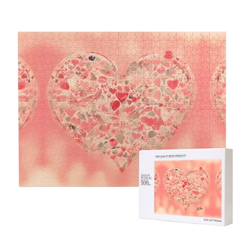 Phayah Herz-Blumen-Puzzles für Erwachsene, 500 Teile, Heimdekoration, Geburtstagsparty für Männer und Frauen, 50 x 38 cm Phayah Herz-Blumen-Puzzles für Erwachsene, 500 Teile, Heimdekoration, Geburtstagsparty für Männer und Frauen, 50 x 38 cm von PHAYAH