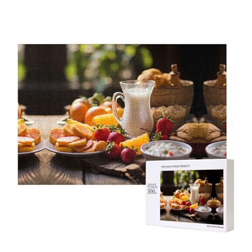 Phayah Herzhaftes Frühstückspuzzle, 300 Teile für Puzzle, Holzpuzzle für Familie, Freunde, Heimdekoration, Wandkunst, 39 x 28 cm Phayah Herzhaftes Frühstückspuzzle, 300 Teile für Puzzle, Holzpuzzle für Familie, Freunde, Heimdekoration, Wandkunst, 39 x 28 cm von PHAYAH