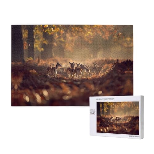 Phayah Hirsch im Wald Puzzles für Erwachsene 1000 Teile Kinder Intelligenz Entwicklung Spielzeug 29,5 x 19,7 Phayah Hirsch im Wald Puzzles für Erwachsene 1000 Teile Kinder Intelligenz Entwicklung Spielzeug 29,5 x 19,7 von PHAYAH