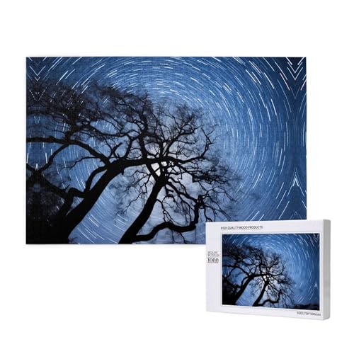 Phayah Holzpuzzle mit Baumspitze, drehende Puzzle, 1000 Teile, für Familie, Freunde, Heimdekoration, Wandkunst, 75 x 50 cm Phayah Holzpuzzle mit Baumspitze, drehende Puzzle, 1000 Teile, für Familie, Freunde, Heimdekoration, Wandkunst, 75 x 50 cm von PHAYAH