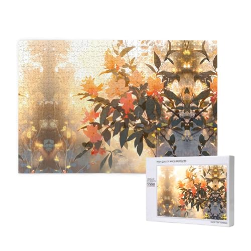 Phayah Holzpuzzle mit Blumen und Pflanzen, 1000 Teile, für Familie, Freunde, Heimdekoration, Wandkunst, 75 x 50 cm Phayah Holzpuzzle mit Blumen und Pflanzen, 1000 Teile, für Familie, Freunde, Heimdekoration, Wandkunst, 75 x 50 cm von PHAYAH