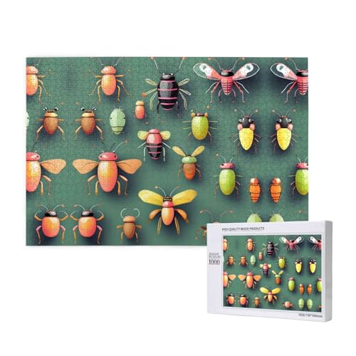 Phayah Insekten-Atlas-Puzzles für Erwachsene, 1000 Teile, Heimdekoration, Geburtstagsparty für Männer und Frauen, 29,5 x 19,7 cm von PHAYAH