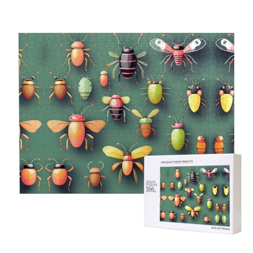 Phayah Insekten-Atlas-Puzzles für Erwachsene, 500 Teile, Heimdekoration, Geburtstagsparty für Männer und Frauen, 50 x 38 cm Phayah Insekten-Atlas-Puzzles für Erwachsene, 500 Teile, Heimdekoration, Geburtstagsparty für Männer und Frauen, 50 x 38 cm von PHAYAH