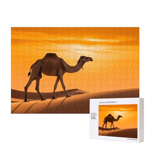 Phayah Kamel in der Dämmerung Muster Puzzle Einzigartiges Puzzle Wandkunst Bild für Heimdekoration 300 Stück von PHAYAH