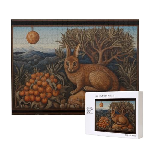 Phayah Kaninchenfutter Puzzles für Erwachsene 500 Teile Kinder Intelligenz Entwicklung Spielzeug 20,4 x 38,1 cm von PHAYAH