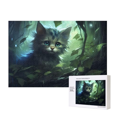 Phayah Katze in der Rebe Muster Puzzle Einzigartige Puzzle Wandkunst Bild für Heimdekoration 300 Stück von PHAYAH