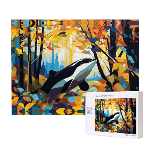 Phayah Killerwal im Wald Puzzle für Erwachsene, 500 Teile, Heimdekoration, Geburtstagsparty für Männer und Frauen, 50,4 x 38,1 cm Phayah Killerwal im Wald Puzzle für Erwachsene, 500 Teile, Heimdekoration, Geburtstagsparty für Männer und Frauen, 50,4 x 38,1 cm von PHAYAH