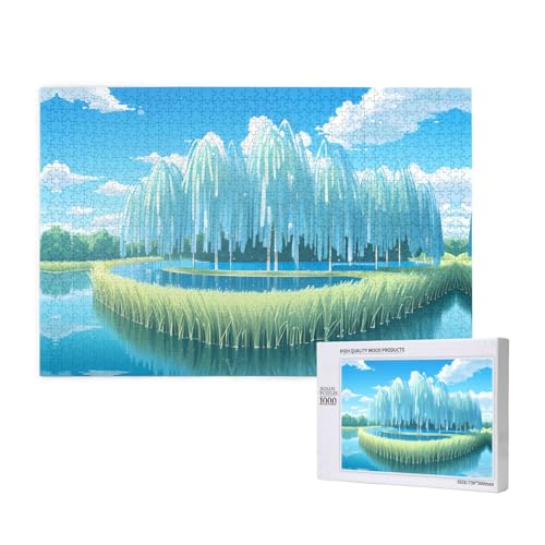 Phayah Klares Wasser-Puzzle, 1000 Teile für Puzzle, Holzpuzzle für Familie, Freunde, Heimdekoration, Wandkunst, 75 x 50 cm von PHAYAH