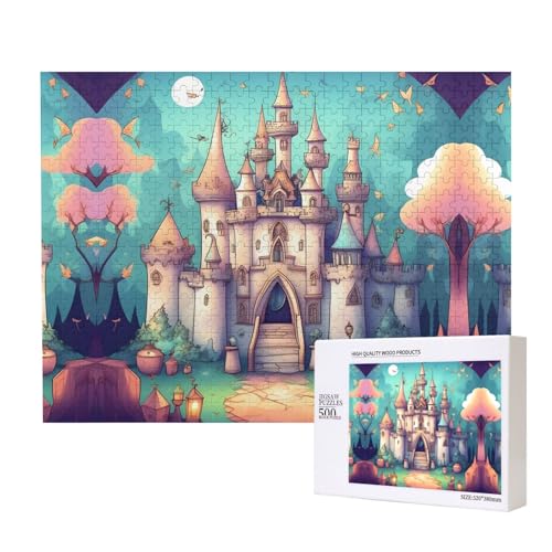 Phayah Klassisches Schloss-Puzzle für Erwachsene, 500 Teile, Heimdekoration, Geburtstagsparty für Männer und Frauen, 50,4 x 38,1 cm von PHAYAH