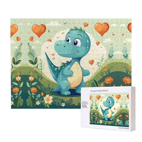 Phayah Kleiner Dinosaurier im grünen Gras, Puzzle, Holzpuzzle für Familie, Freunde, Heimdekoration, Wandkunst, 20,4 x 38,1 cm, 500 Teile Phayah Kleiner Dinosaurier im grünen Gras, Puzzle, Holzpuzzle für Familie, Freunde, Heimdekoration, Wandkunst, 20,4 x 38,1 cm, 500 Teile von PHAYAH