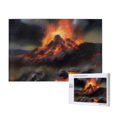 Phayah Kraterausbruch-Puzzle, 1000 Teile, für Puzzle, Holzpuzzle für Familie, Freunde, Heimdekoration, Wandkunst, 75 x 50 cm Phayah Kraterausbruch-Puzzle, 1000 Teile, für Puzzle, Holzpuzzle für Familie, Freunde, Heimdekoration, Wandkunst, 75 x 50 cm von PHAYAH