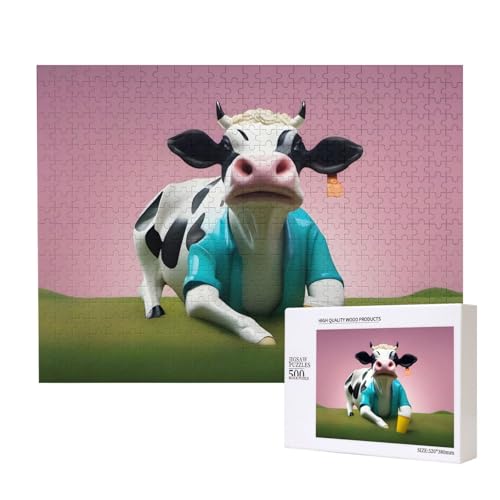 Phayah Kreatives Puzzle, Kuh, 500 Teile, für Puzzle, Holzpuzzle für Familie, Freunde, Heimdekoration, Wandkunst, 500 x 38 cm Phayah Kreatives Puzzle, Kuh, 500 Teile, für Puzzle, Holzpuzzle für Familie, Freunde, Heimdekoration, Wandkunst, 500 x 38 cm von PHAYAH