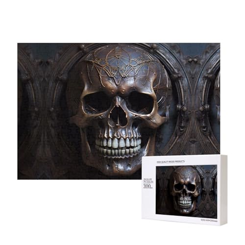 Phayah Kupferfarbenes Totenkopf-Puzzle, 300 Teile, für Puzzle, Holzpuzzle für Familie, Freunde, Heimdekoration, Wandkunst, 15,7 x 27,9 cm Phayah Kupferfarbenes Totenkopf-Puzzle, 300 Teile, für Puzzle, Holzpuzzle für Familie, Freunde, Heimdekoration, Wandkunst, 15,7 x 27,9 cm von PHAYAH