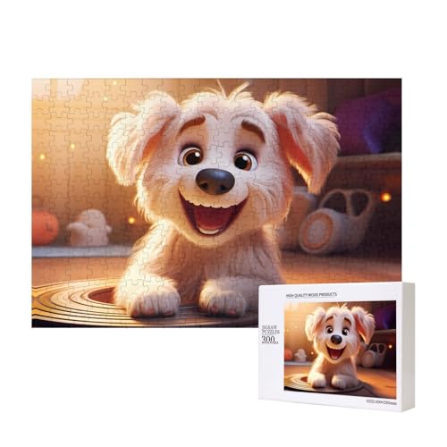 Phayah Lächelnder Welpen-Puzzle, 300 Teile für Puzzle, Holzpuzzle für Familie, Freunde, Heimdekoration, Wandkunst, 39 x 27 cm Phayah Lächelnder Welpen-Puzzle, 300 Teile für Puzzle, Holzpuzzle für Familie, Freunde, Heimdekoration, Wandkunst, 39 x 27 cm von PHAYAH