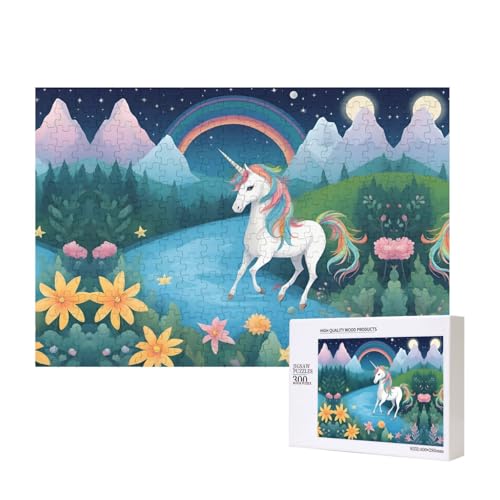 Phayah Laufende Einhörner-Puzzle, 300 Teile für Puzzle, Holzpuzzle für Familie, Freunde, Heimdekoration, Wandkunst, 15,7 x 27,9 cm Phayah Laufende Einhörner-Puzzle, 300 Teile für Puzzle, Holzpuzzle für Familie, Freunde, Heimdekoration, Wandkunst, 15,7 x 27,9 cm von PHAYAH