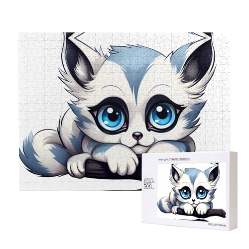 Phayah Lemur Puzzle mit großen Augen, für Erwachsene, 500 Teile, Heimdekoration, Geburtstagsparty für Männer und Frauen, 20,4 x 15 cm von PHAYAH