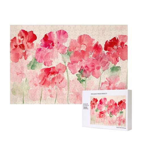 Phayah Leuchtend rote Blumen-Puzzles für Erwachsene, 300 Teile, Heimdekoration, Geburtstagsparty für Männer und Frauen, 15,7 x 27,9 cm Phayah Leuchtend rote Blumen-Puzzles für Erwachsene, 300 Teile, Heimdekoration, Geburtstagsparty für Männer und Frauen, 15,7 x 27,9 cm von PHAYAH