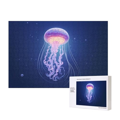 Phayah Leuchtende Quallen-Puzzle, 300 Teile, für Puzzle, Holzpuzzle für Familie, Freunde, Heimdekoration, Wandkunst, 39 x 27 cm Phayah Leuchtende Quallen-Puzzle, 300 Teile, für Puzzle, Holzpuzzle für Familie, Freunde, Heimdekoration, Wandkunst, 39 x 27 cm von PHAYAH