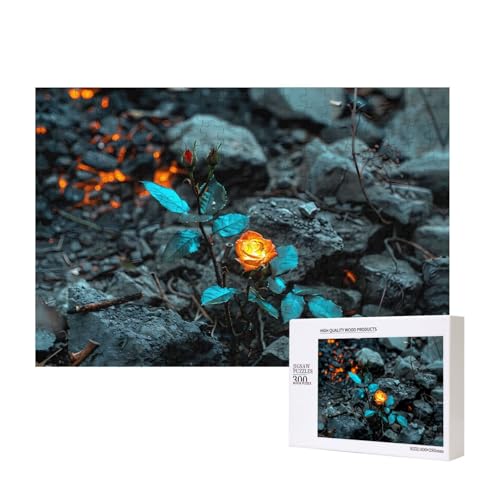 Phayah Leuchtende Rosen Muster Puzzle Einzigartige Puzzle Wandkunst Bild für Heimdekoration 300 Stück von PHAYAH