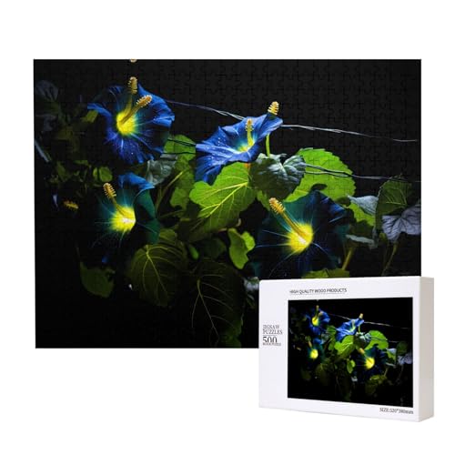 Phayah Leuchtende Trompeten-Blumenmuster-Puzzle, einzigartiges Puzzle, Wandkunst-Bild für Heimdekoration, 500 Stück von PHAYAH