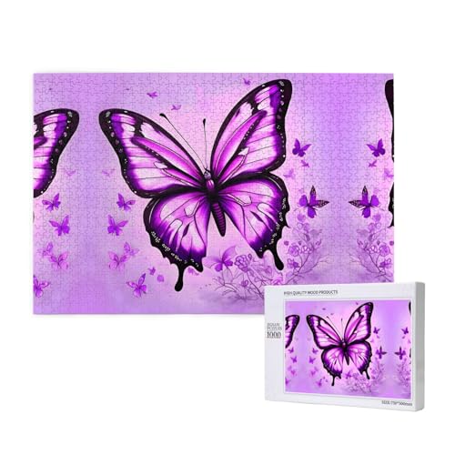 Phayah Lila Schmetterlingspuzzles für Erwachsene, 1000 Teile, Heimdekoration, Geburtstagsparty für Männer und Frauen, 29,5 x 50 cm Phayah Lila Schmetterlingspuzzles für Erwachsene, 1000 Teile, Heimdekoration, Geburtstagsparty für Männer und Frauen, 29,5 x 50 cm von PHAYAH