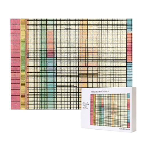 Phayah Lineal, abstraktes Muster, Puzzle, 500 Teile, für Puzzle, Holzpuzzle für Familie, Freunde, Heimdekoration, Wandkunst, 500 x 38 cm Phayah Lineal, abstraktes Muster, Puzzle, 500 Teile, für Puzzle, Holzpuzzle für Familie, Freunde, Heimdekoration, Wandkunst, 500 x 38 cm von PHAYAH