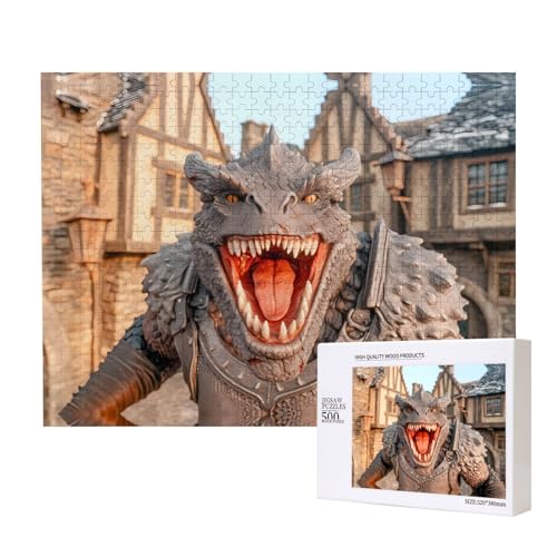 Phayah Lizard Monster Puzzle für Erwachsene, 500 Teile, Heimdekoration, Geburtstagsparty für Männer und Frauen, 20,4 x 15 cm von PHAYAH
