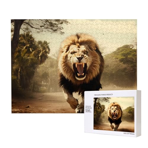 Phayah Löwen-Puzzles für Erwachsene, 500 Teile, Heimdekoration, Geburtstagsparty für Männer und Frauen, 50 x 38 cm von PHAYAH