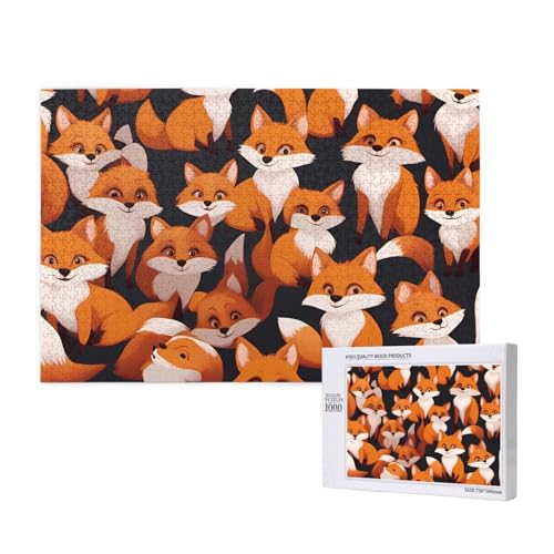 Phayah Lots of Cartoon Little Foxes Puzzles 1000 Teile für Puzzle Holzpuzzle für Familie Freund Home Decor Wandkunst 29,5 x 50 cm Phayah Lots of Cartoon Little Foxes Puzzles 1000 Teile für Puzzle Holzpuzzle für Familie Freund Home Decor Wandkunst 29,5 x 50 cm von PHAYAH