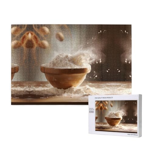 Phayah Mehl-Puzzle, 1000 Teile für Puzzle, Holzpuzzle für Familie, Freunde, Heimdekoration, Wandkunst, 75 x 50 cm Phayah Mehl-Puzzle, 1000 Teile für Puzzle, Holzpuzzle für Familie, Freunde, Heimdekoration, Wandkunst, 75 x 50 cm von PHAYAH