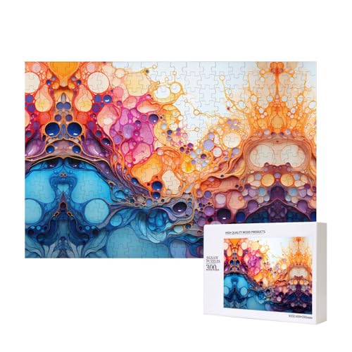 Phayah Mehrfarbige Marmorier-Puzzle, 300 Teile, für Puzzle, Holzpuzzle für Familie, Freunde, Heimdekoration, Wandkunst, 15,7 x 27,9 cm Phayah Mehrfarbige Marmorier-Puzzle, 300 Teile, für Puzzle, Holzpuzzle für Familie, Freunde, Heimdekoration, Wandkunst, 15,7 x 27,9 cm von PHAYAH