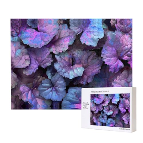 Phayah Metallische Blätter-Puzzles für Erwachsene, 500 Teile, Heimdekoration, Geburtstagsparty für Männer und Frauen, 20,4 x 15 cm von PHAYAH